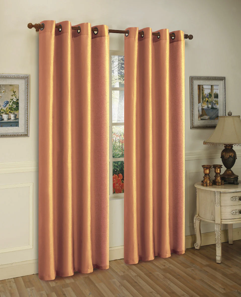 J&V Textiles 2 Panels Solid Grommet Faux Silk Window Curtain Drapes Treatment in 84" Length - Image 4