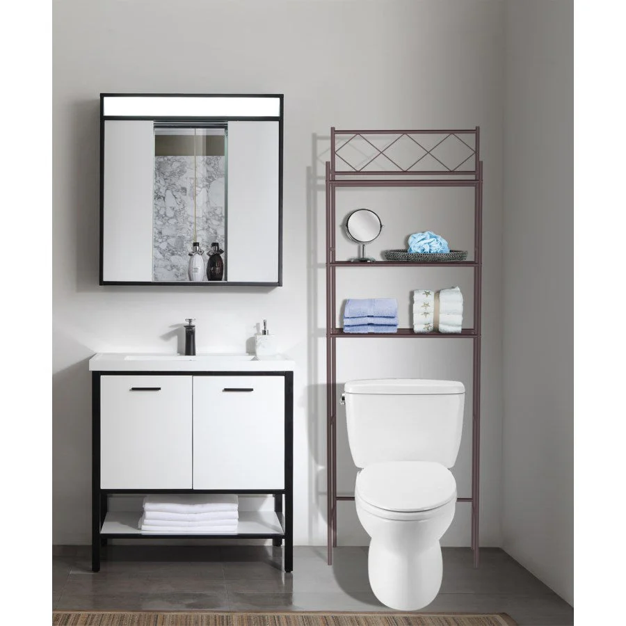 J&V Textiles 3-Shelf Metal Bathroom Organizer Over The Toilet - Image 13