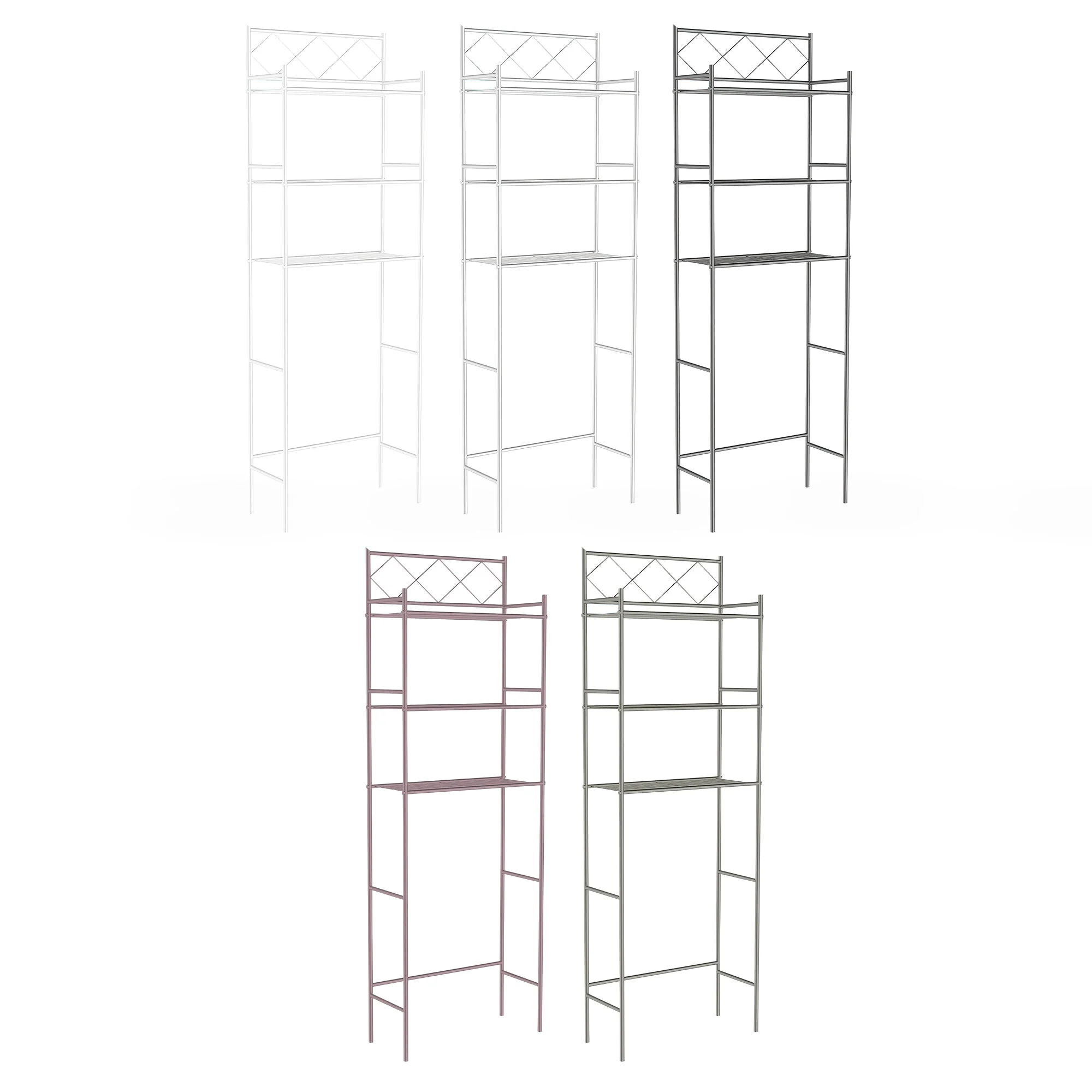 J&V Textiles 3-Shelf Metal Bathroom Organizer Over The Toilet - Image 14