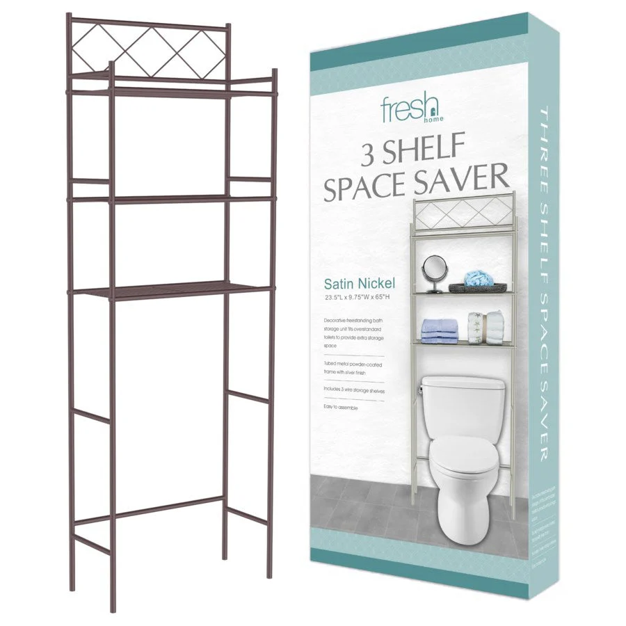 J&V Textiles 3-Shelf Metal Bathroom Organizer Over The Toilet - Image 15