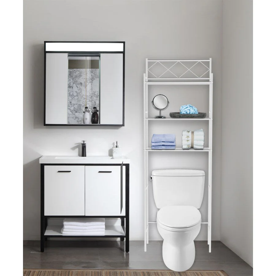 J&V Textiles 3-Shelf Metal Bathroom Organizer Over The Toilet - Image 19