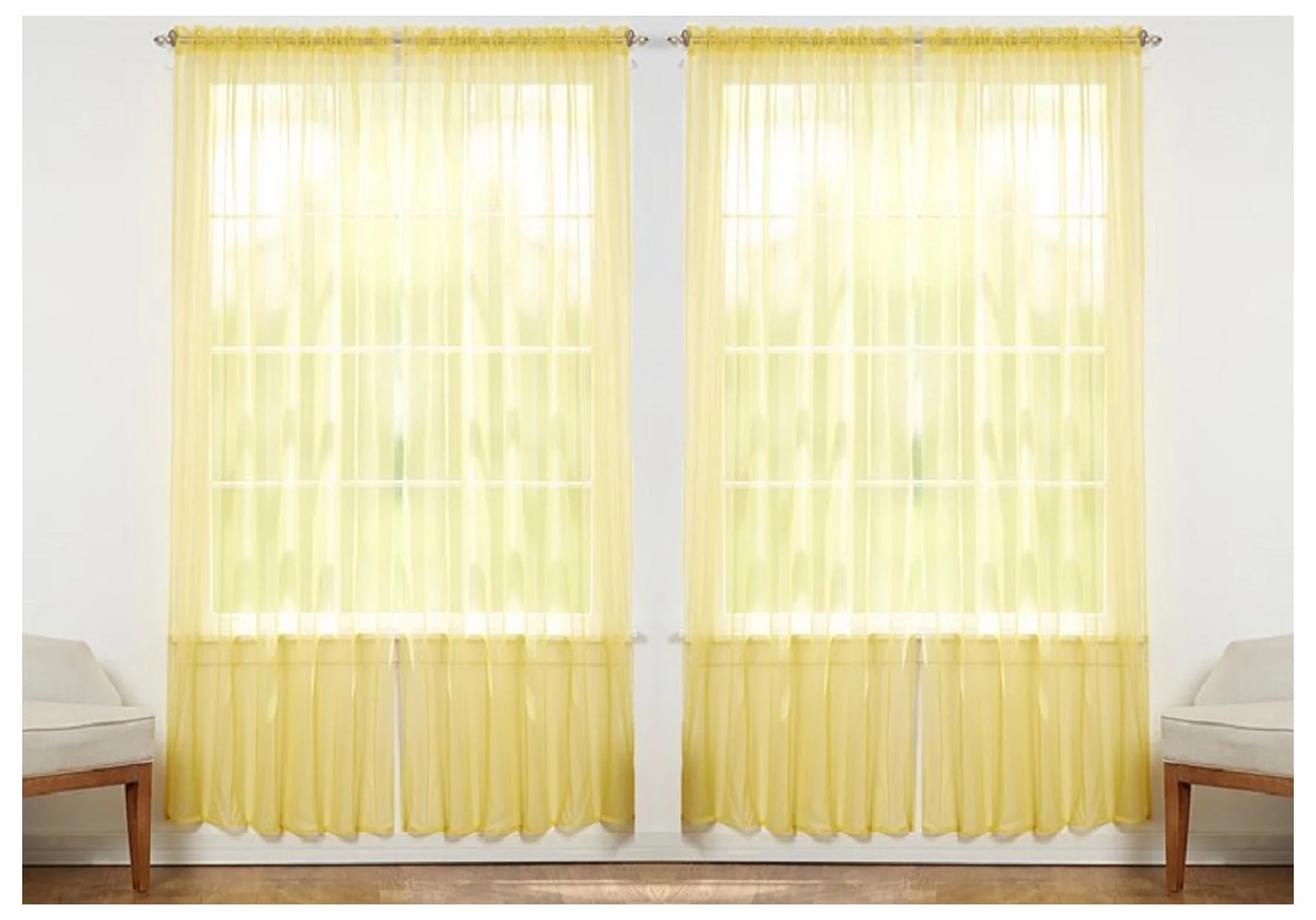 J&V Textiles 4-Pack Value: Solid Sheer Window Curtain Panels - Image 23