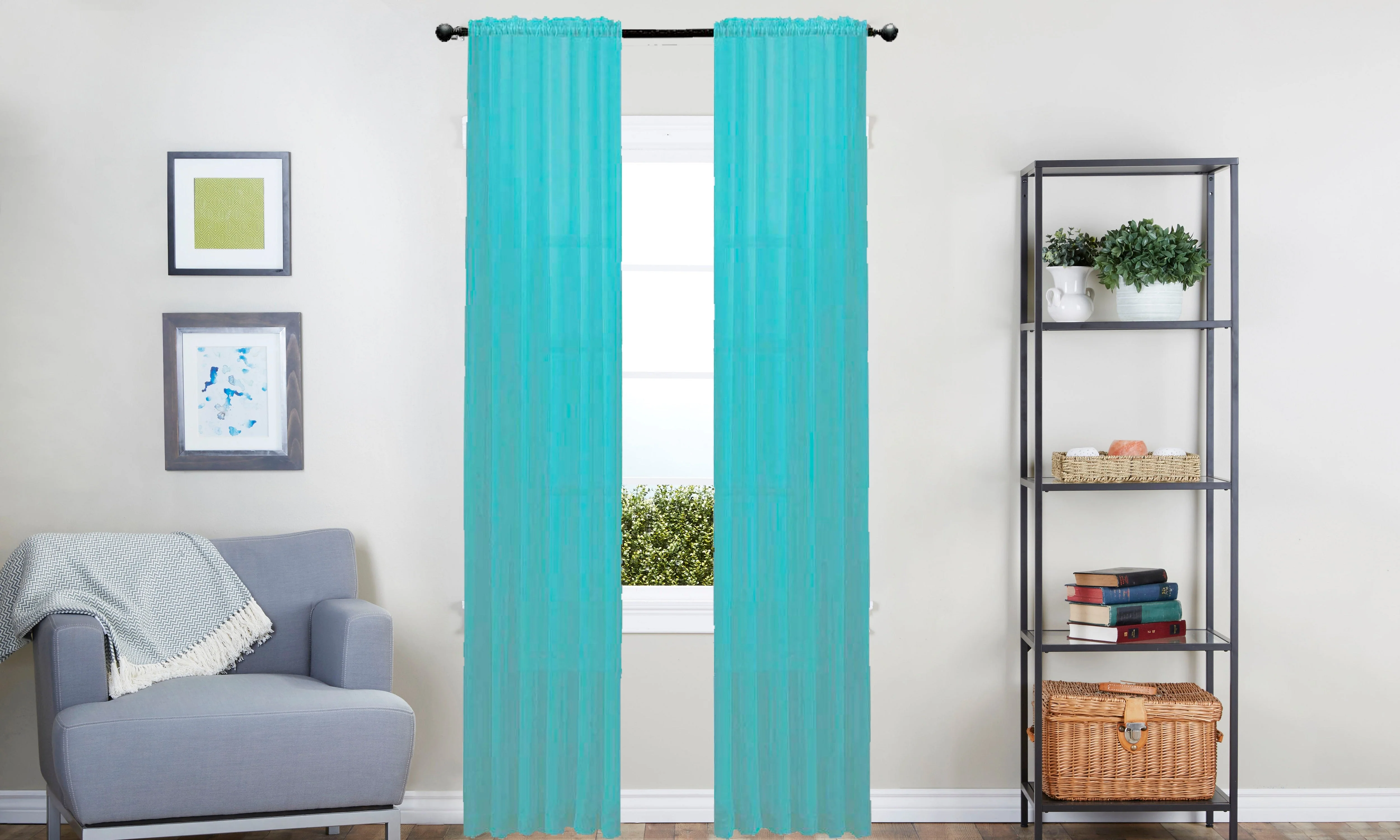 J&V Textiles 4-Pack Value: Solid Sheer Window Curtain Panels - Image 24