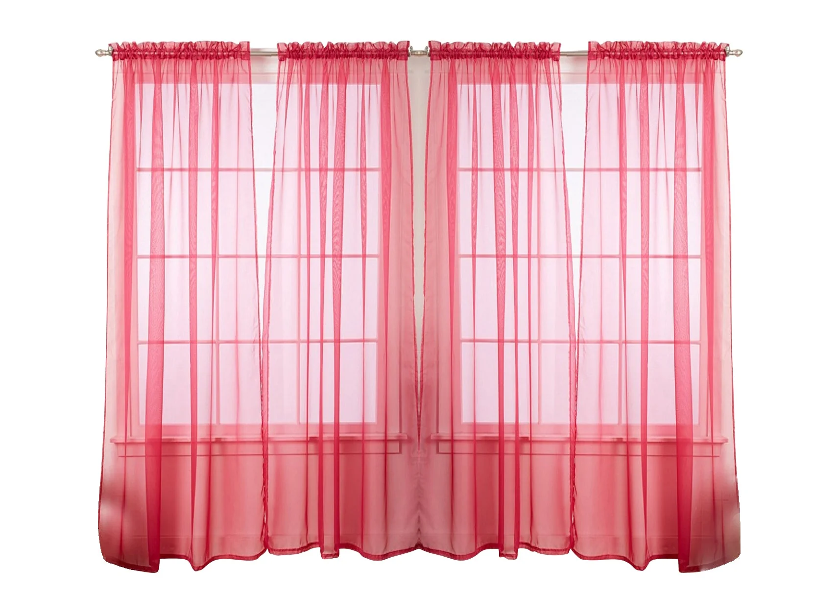 J&V Textiles 4-Pack Value: Solid Sheer Window Curtain Panels - Image 25