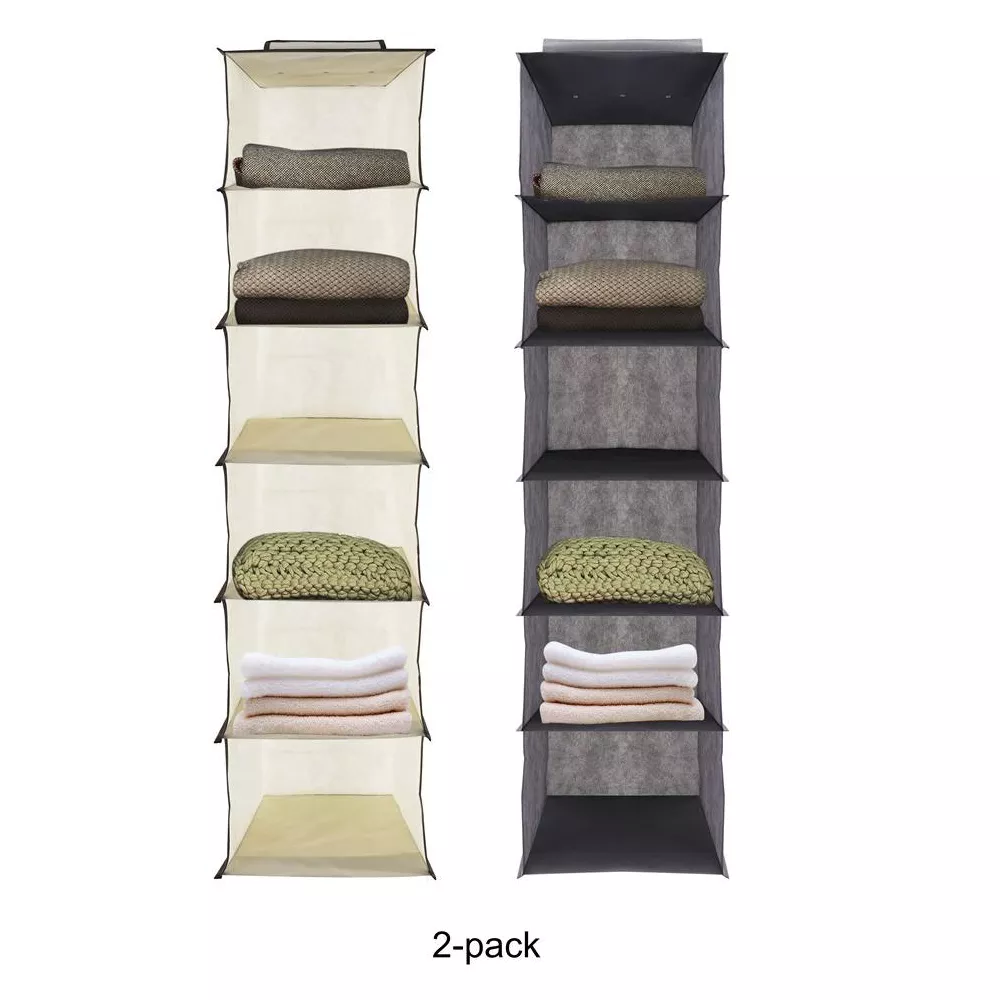 J&V Textiles Hanging Closet Organizer, 6-Shelf & 10-Shelf Options - Image 2