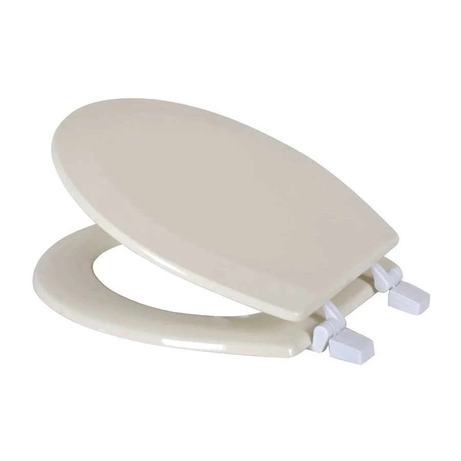 J&V Textiles Round Wooden Toilet Seat With Beveled Edge - Image 2