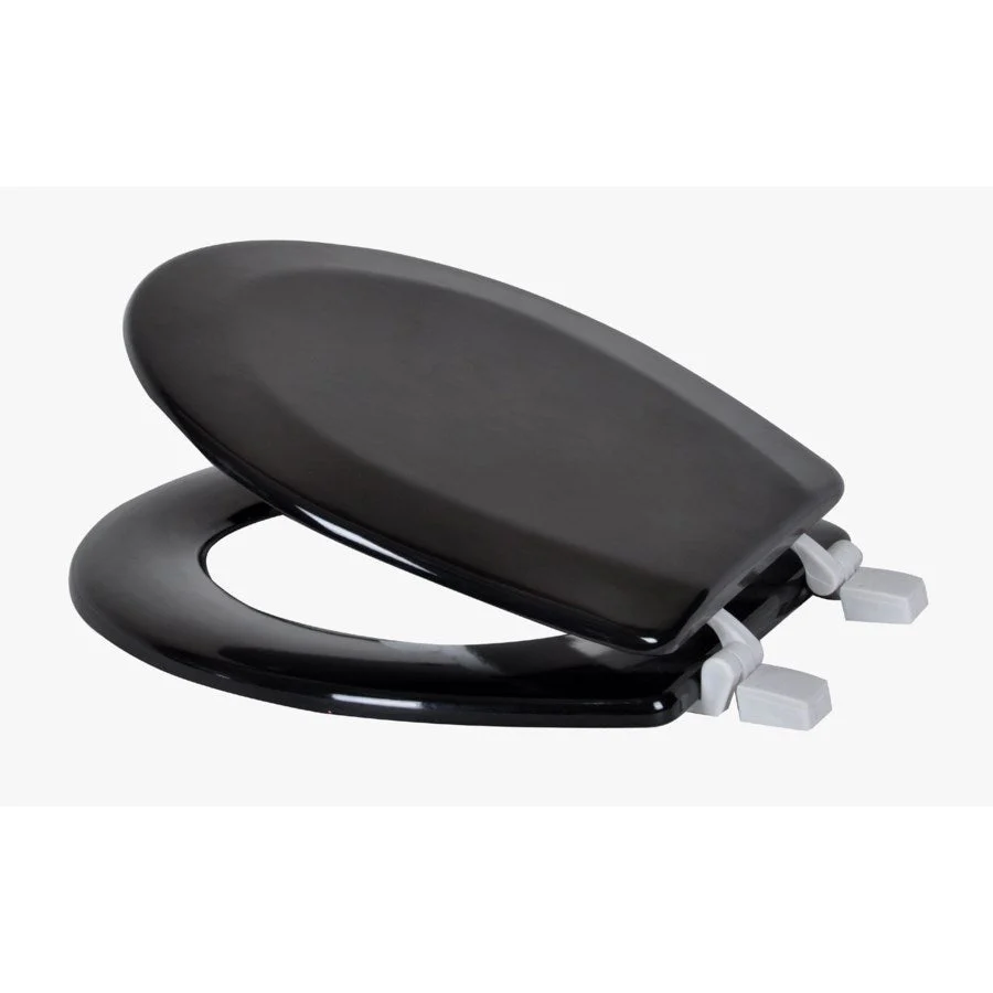 J&V Textiles Round Wooden Toilet Seat With Beveled Edge - Image 3