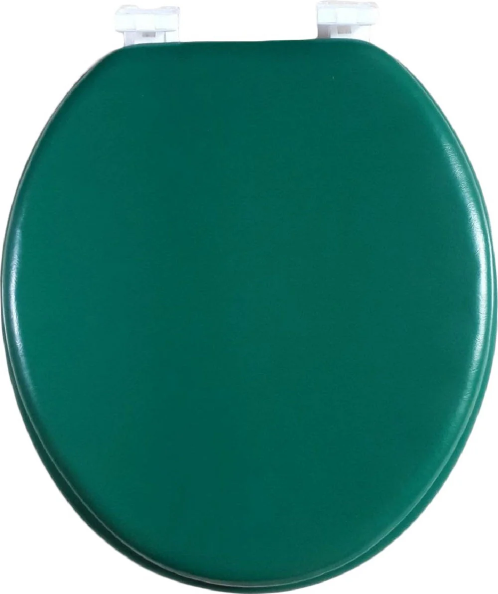J&V Textiles Soft Round Toilet Seat With Easy Clean & Change Hinge, Padded