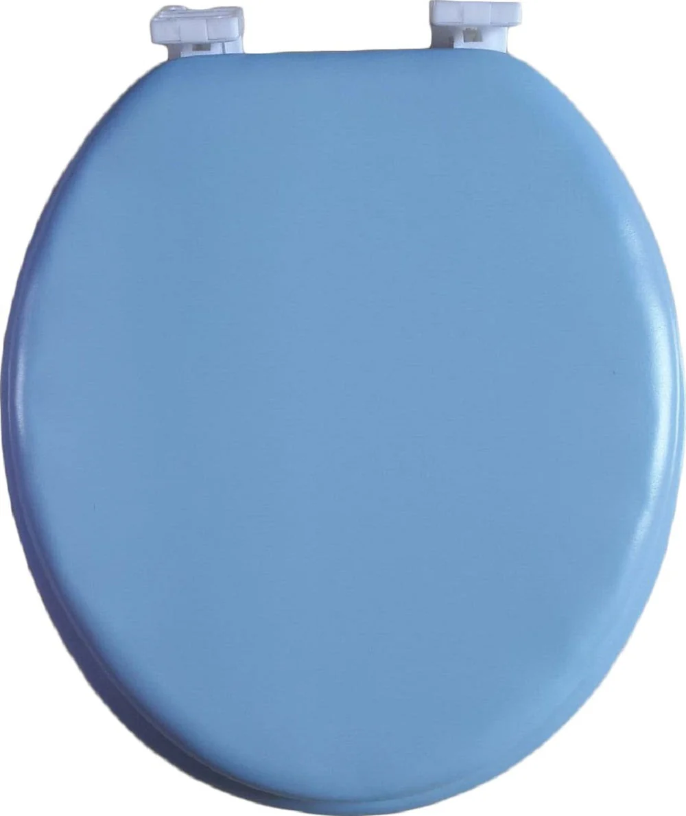 J&V Textiles Soft Round Toilet Seat With Easy Clean & Change Hinge, Padded - Image 3