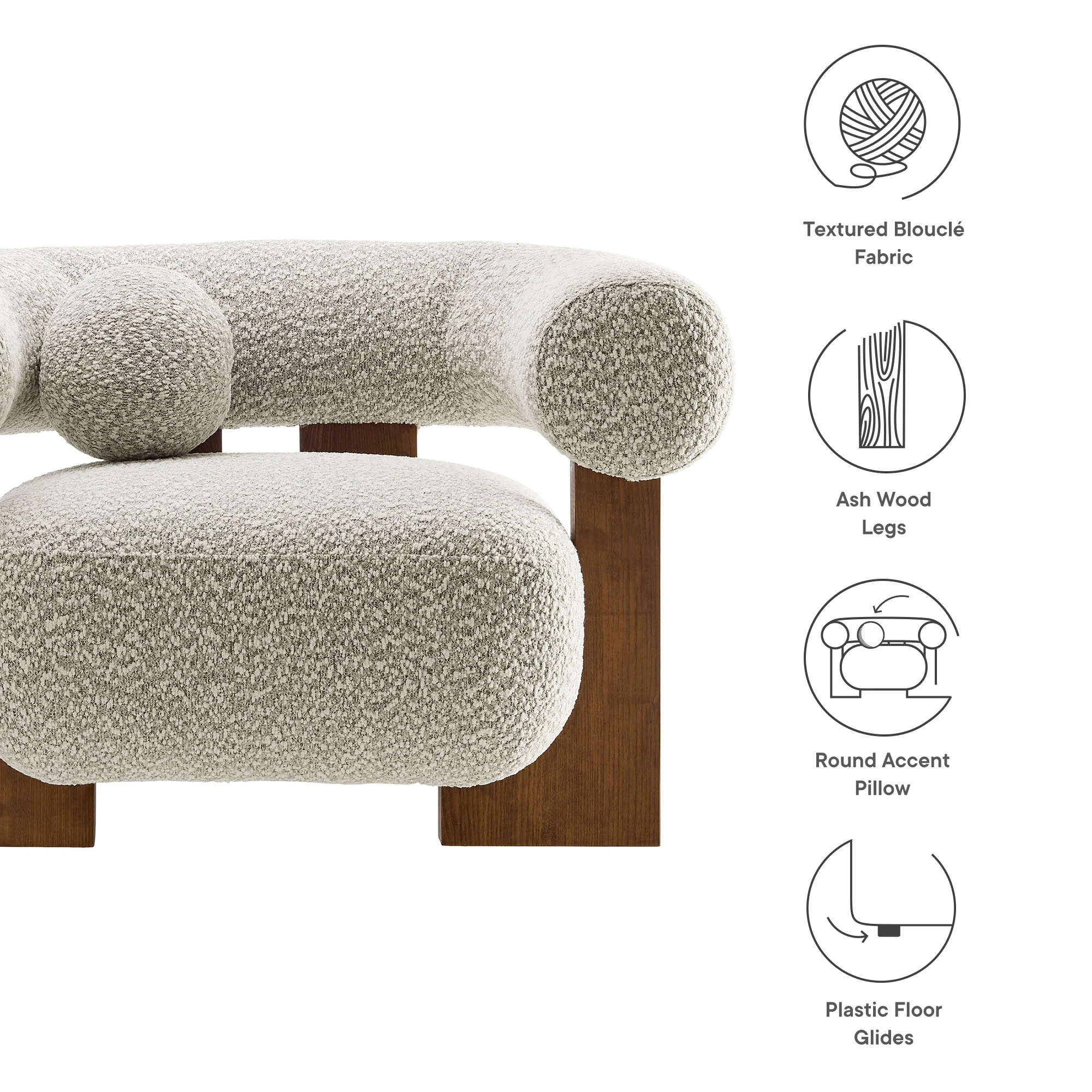 Jace Boucle Accent Chair by Modway - Image 12
