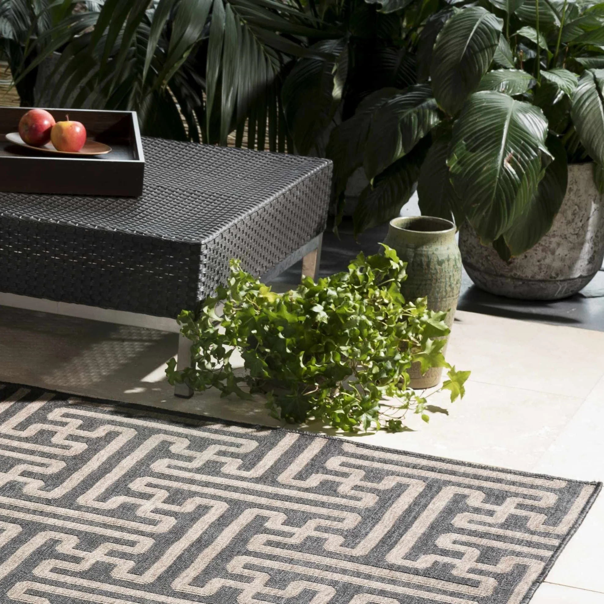 Janamuato White Geometric Cement Planter - Image 7