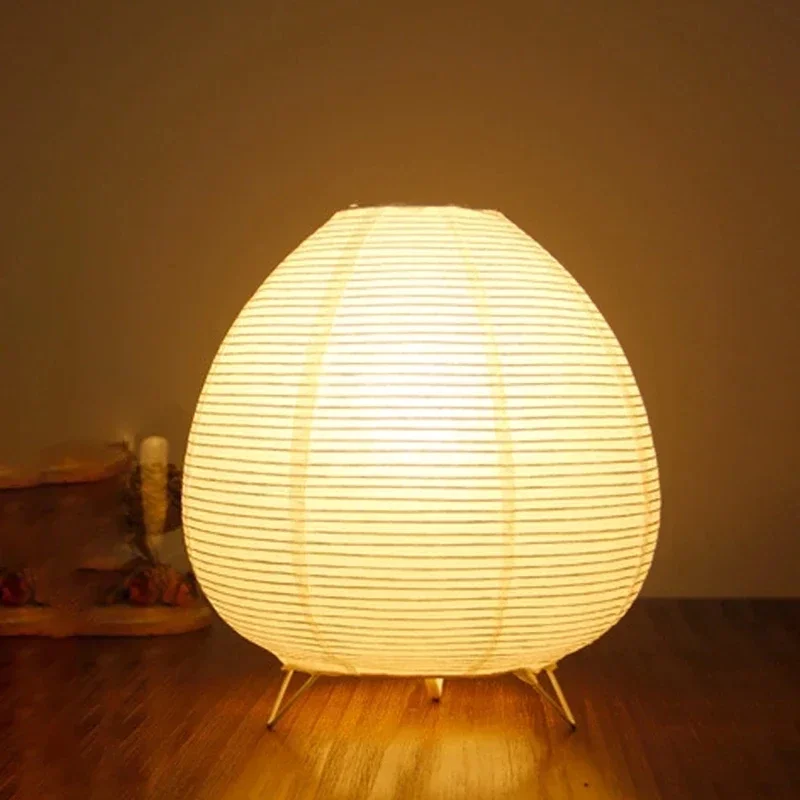 Japanese LED Lantern Table Lamp Rice Paper Bedside Light Living Room Bedroom Decor - Image 2