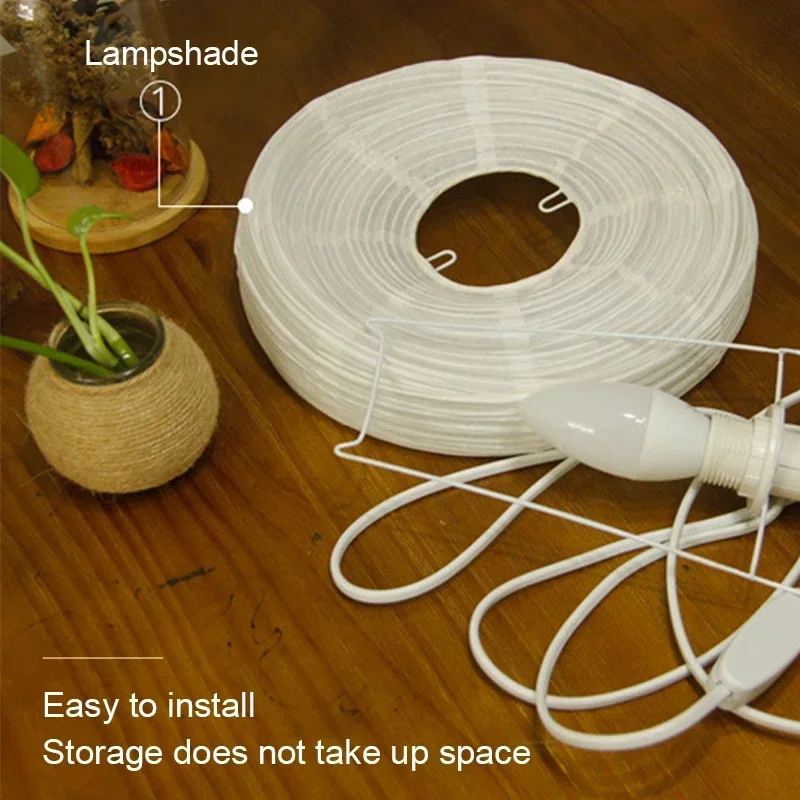 Japanese LED Lantern Table Lamp Rice Paper Bedside Light Living Room Bedroom Decor - Image 5