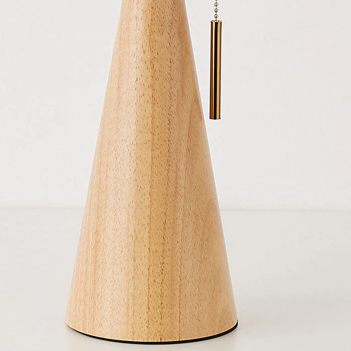 Japanese Minimalist Wooden Table Lamp Pleated Shade LED Indoor Lighting - Image 5