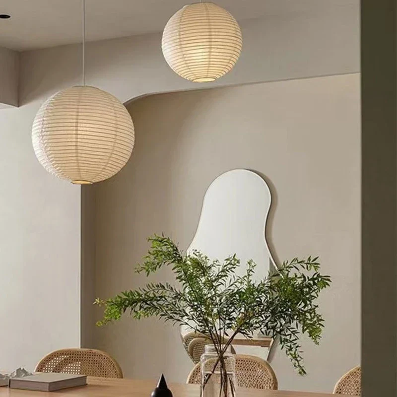 Japanese Noguchi Paper Lantern Pendant Light Sphere Ceiling Lamp for Home Décor - Image 4
