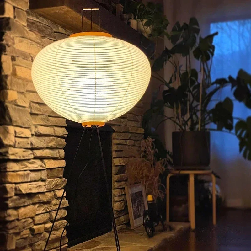 Japanese Paper Floor Lamp Retro Art Standing Light for Bedroom Living Room - Image 3