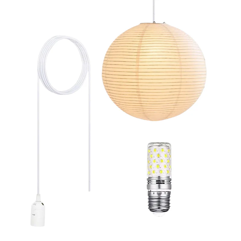 Japanese Rice Paper Pendant Light Minimalist Hanging Lantern Ceiling Lamp Decor - Image 8