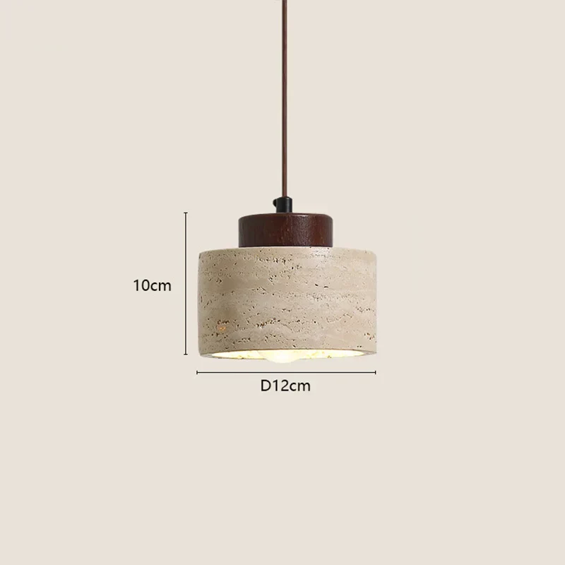 Japanese Wabi Sabi Stone Pendant Light – Modern Bedside Hanging Lamp for Bedroom - Image 10