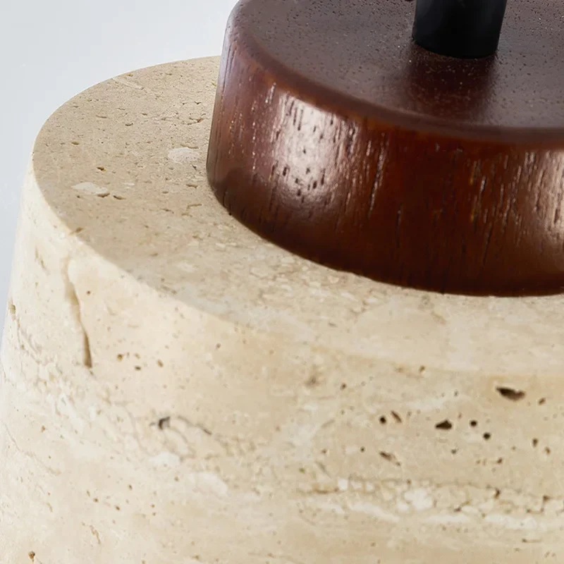 Japanese Wabi Sabi Stone Pendant Light – Modern Bedside Hanging Lamp for Bedroom - Image 3