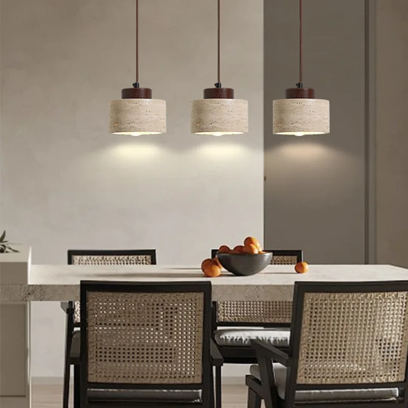 Japanese Wabi Sabi Stone Pendant Light – Modern Bedside Hanging Lamp for Bedroom - Image 6