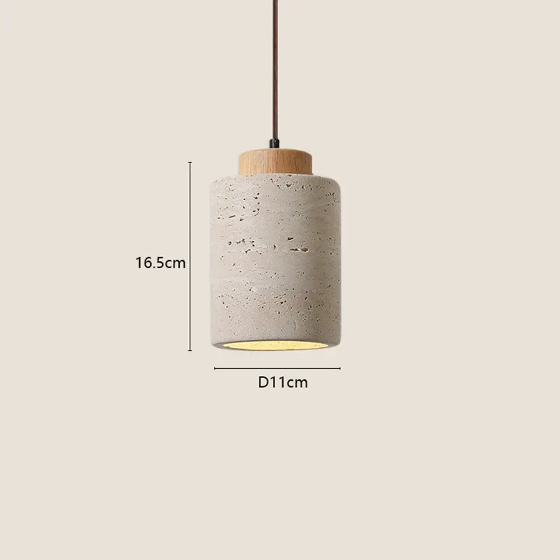 Japanese Wabi Sabi Stone Pendant Light – Modern Bedside Hanging Lamp for Bedroom - Image 9