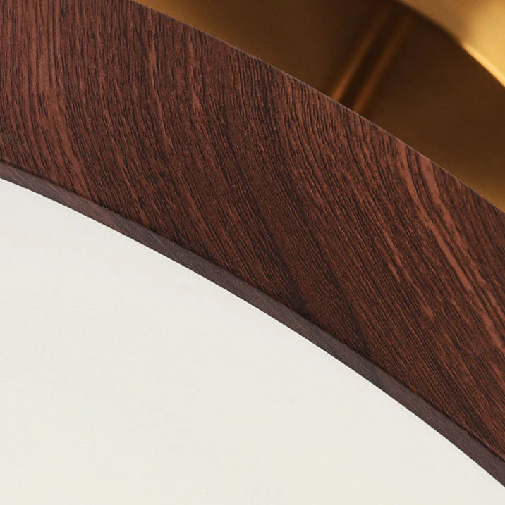 Japanese Wood Round LED Semi-Flush Mount Ceiling Light - Image 7