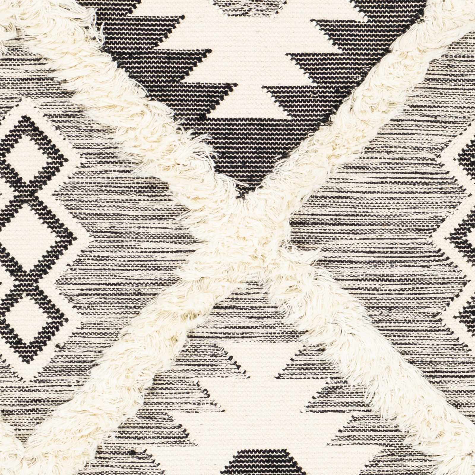 Jarales Cream/Black Tribal Tassel Wool Rug - Clearance - Image 6
