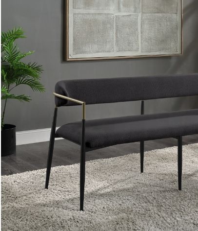 Jaramillo - Chenille Bench - Black - Image 2