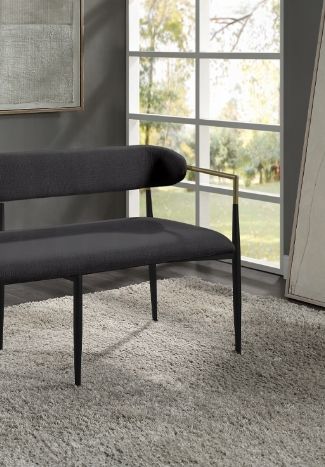 Jaramillo - Chenille Bench - Black - Image 3