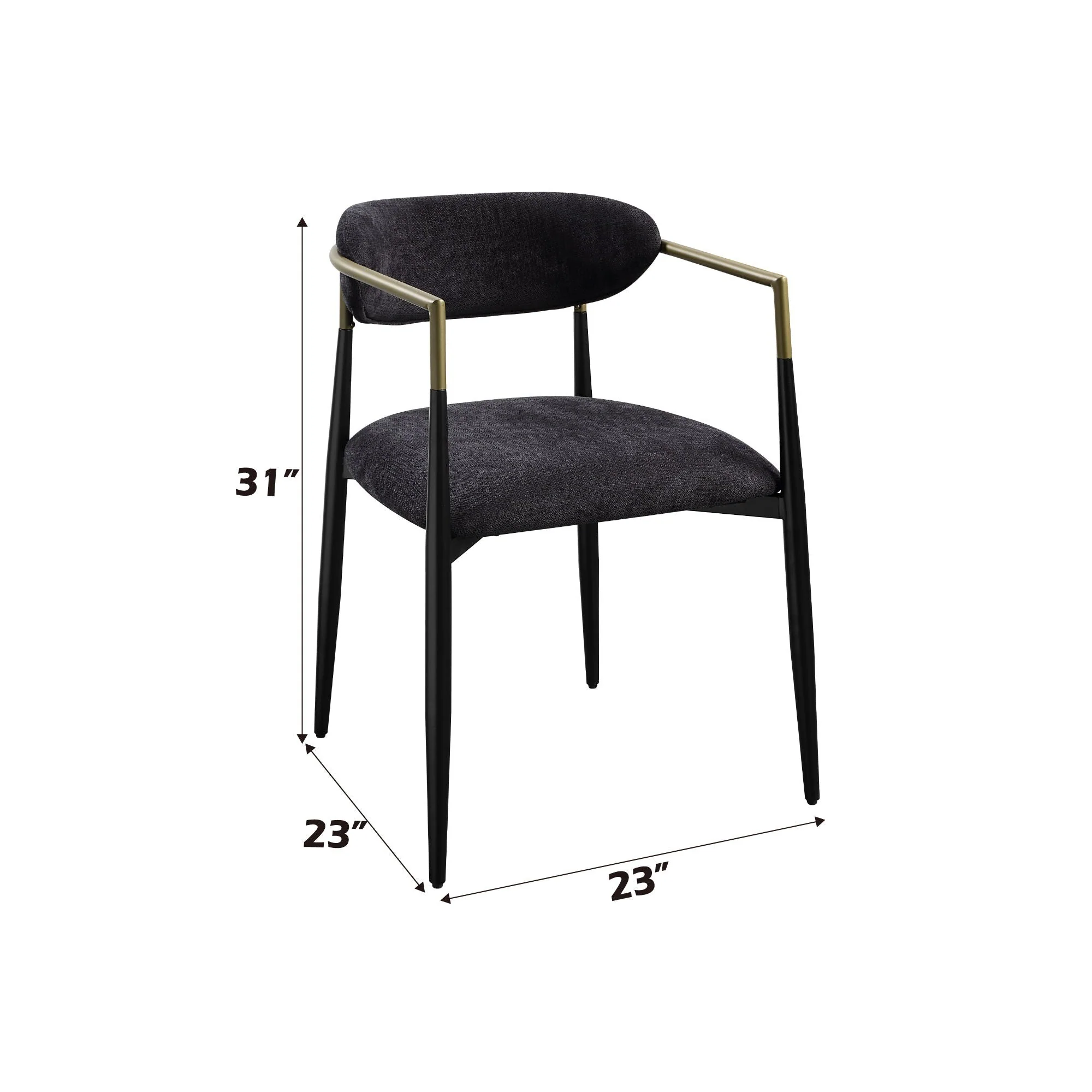 Jaramillo - Chenille Side Chair (Set of 2) - Black - Image 2