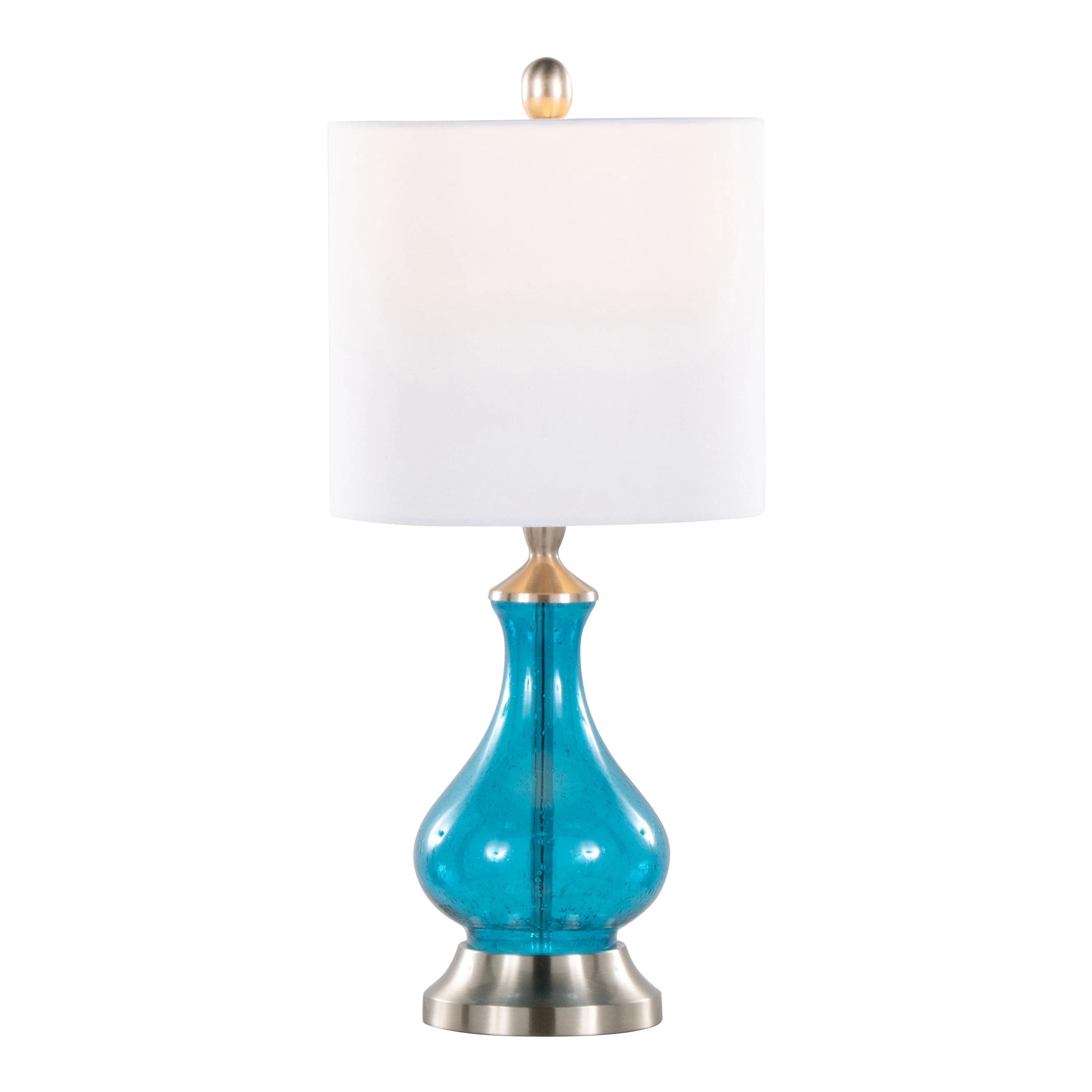 Jasmine 22" Seeded Glass Drum Shade Table Lamp - Image 4