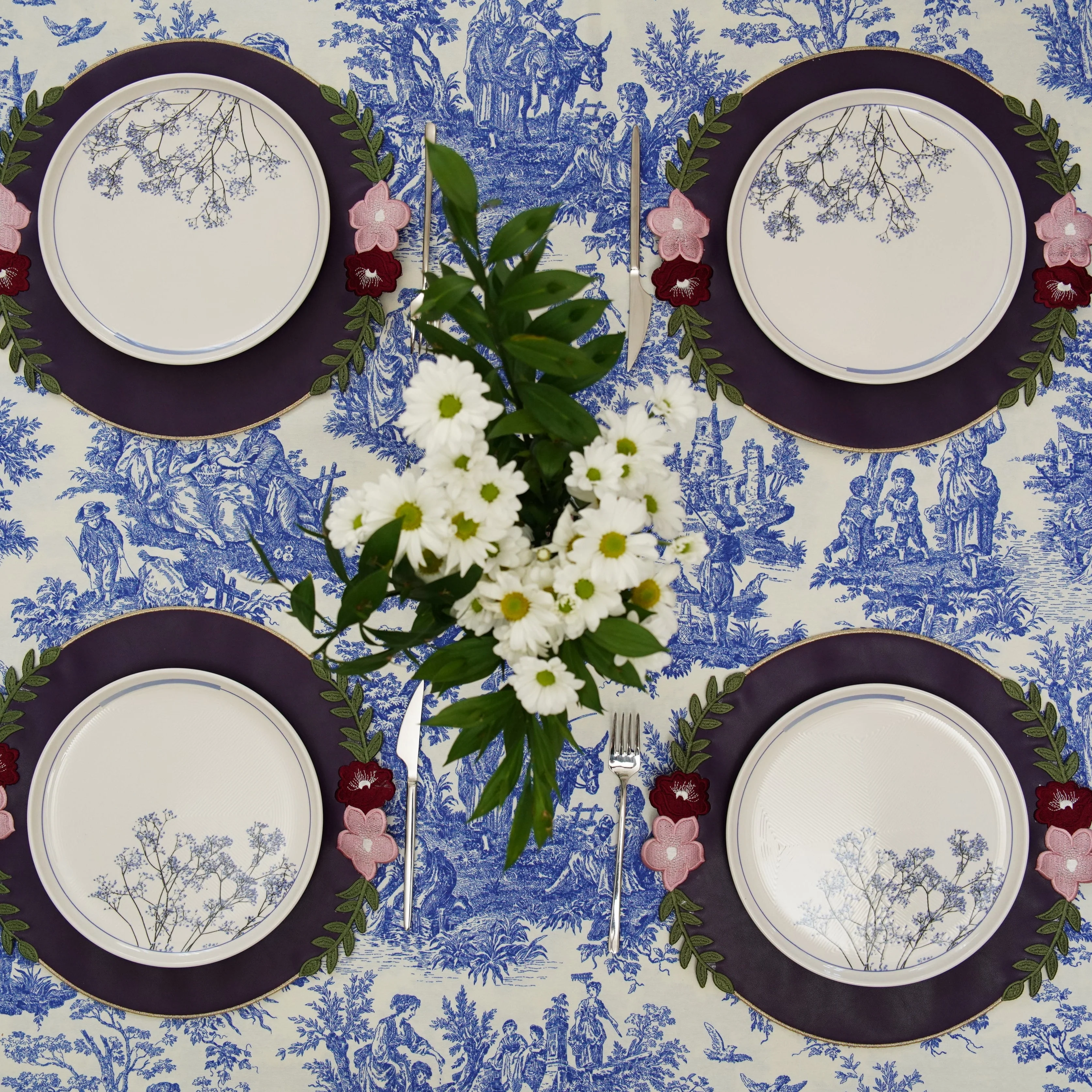 JASMINE PURPLE ORANGE FAUX LEATHER PLACEMAT - Image 4