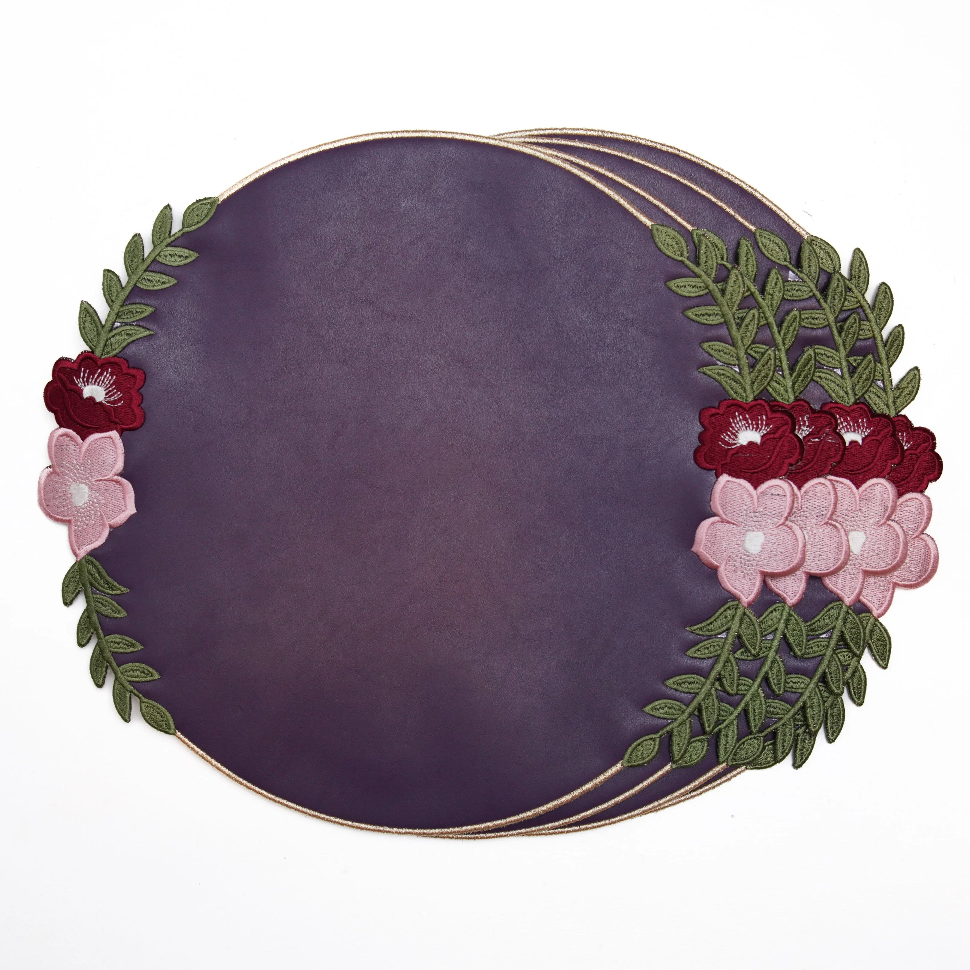 JASMINE PURPLE ORANGE FAUX LEATHER PLACEMAT - Image 5