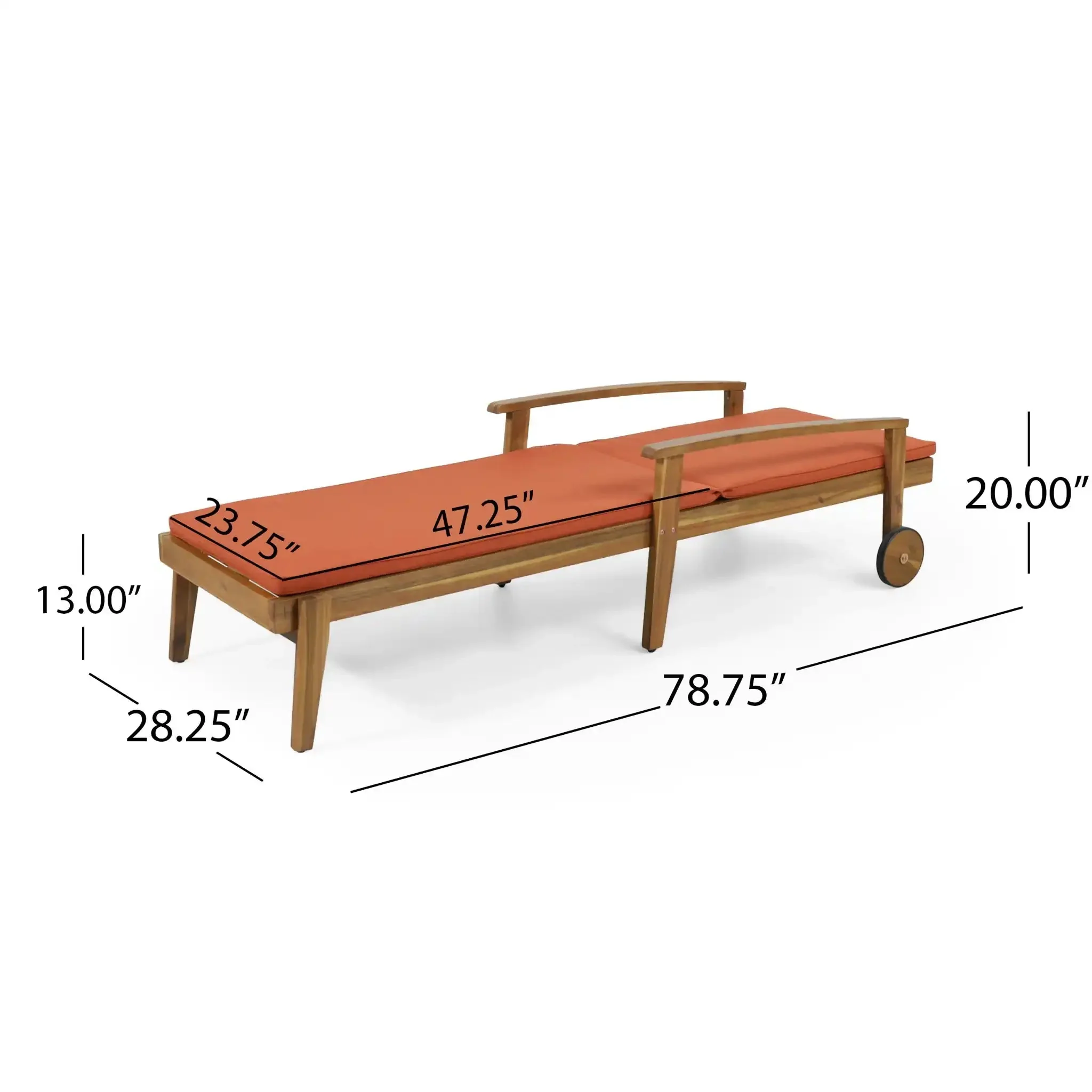 Jason - Chaise Lounge Adjustable Acacia Wood Outdoor Furniture - Image 5