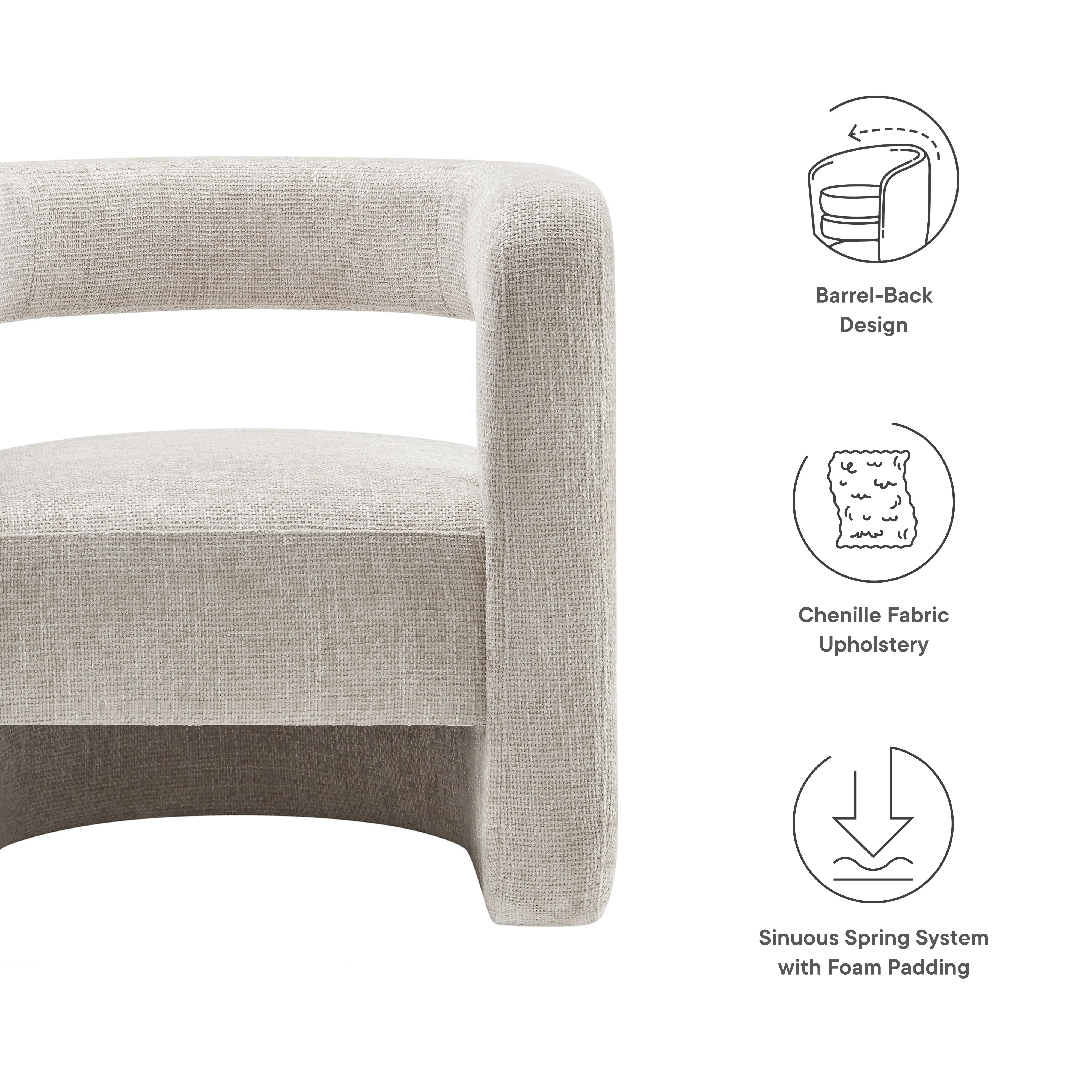 Jaylin Upholstered Chenille Accent Chair by Modway - Image 3