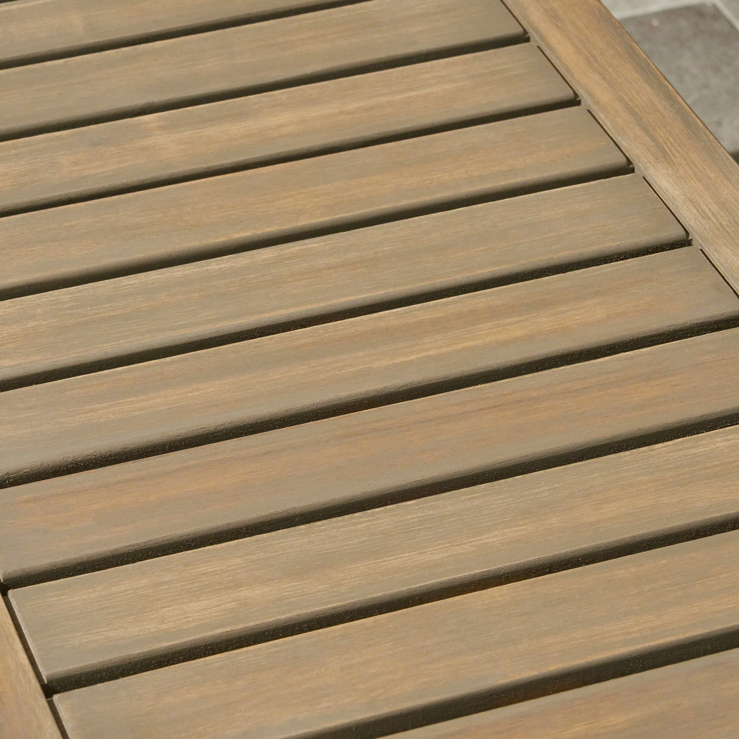 JECO Industrial Wood and Metal Outdoor Bench - Image 3