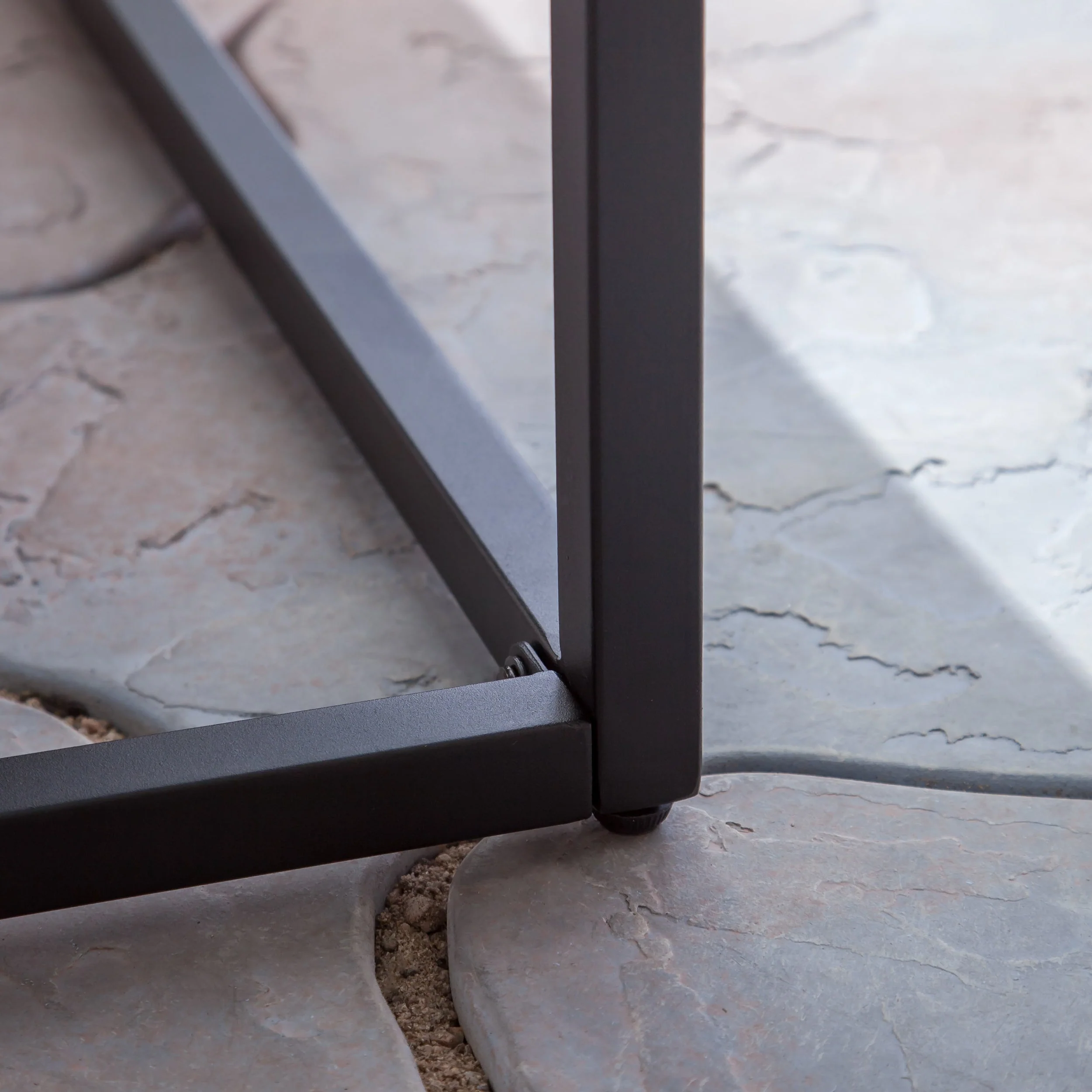 JECO Industrial Wood and Metal Outdoor Bench - Image 5