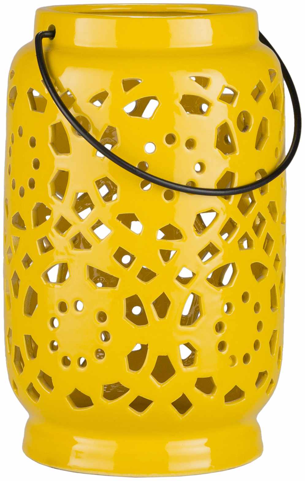 Jeiseyville Yellow Geometric Ceramic Lantern - Image 5