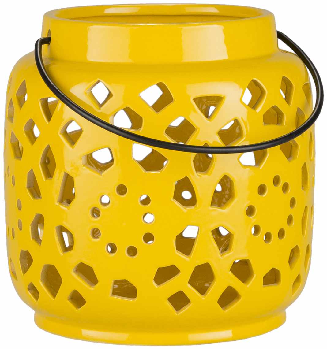 Jeiseyville Yellow Geometric Ceramic Lantern - Image 6