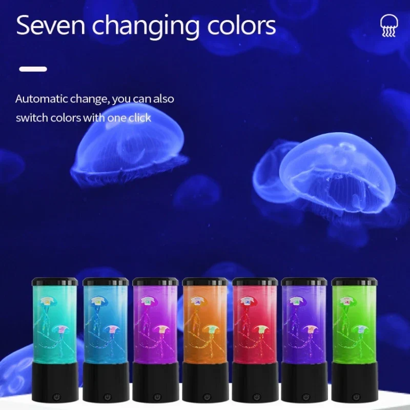 Jellyfish Lamp Ocean Night Light LED Aquarium Mood Light for Bedroom Home Decor - Image 4