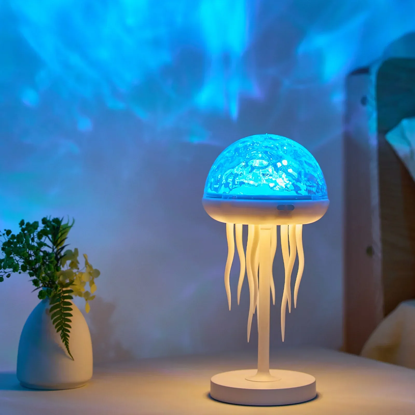Jellyfish LED Projection Night Light Table Lamp Remote Ocean Ambient Bedroom - Image 7