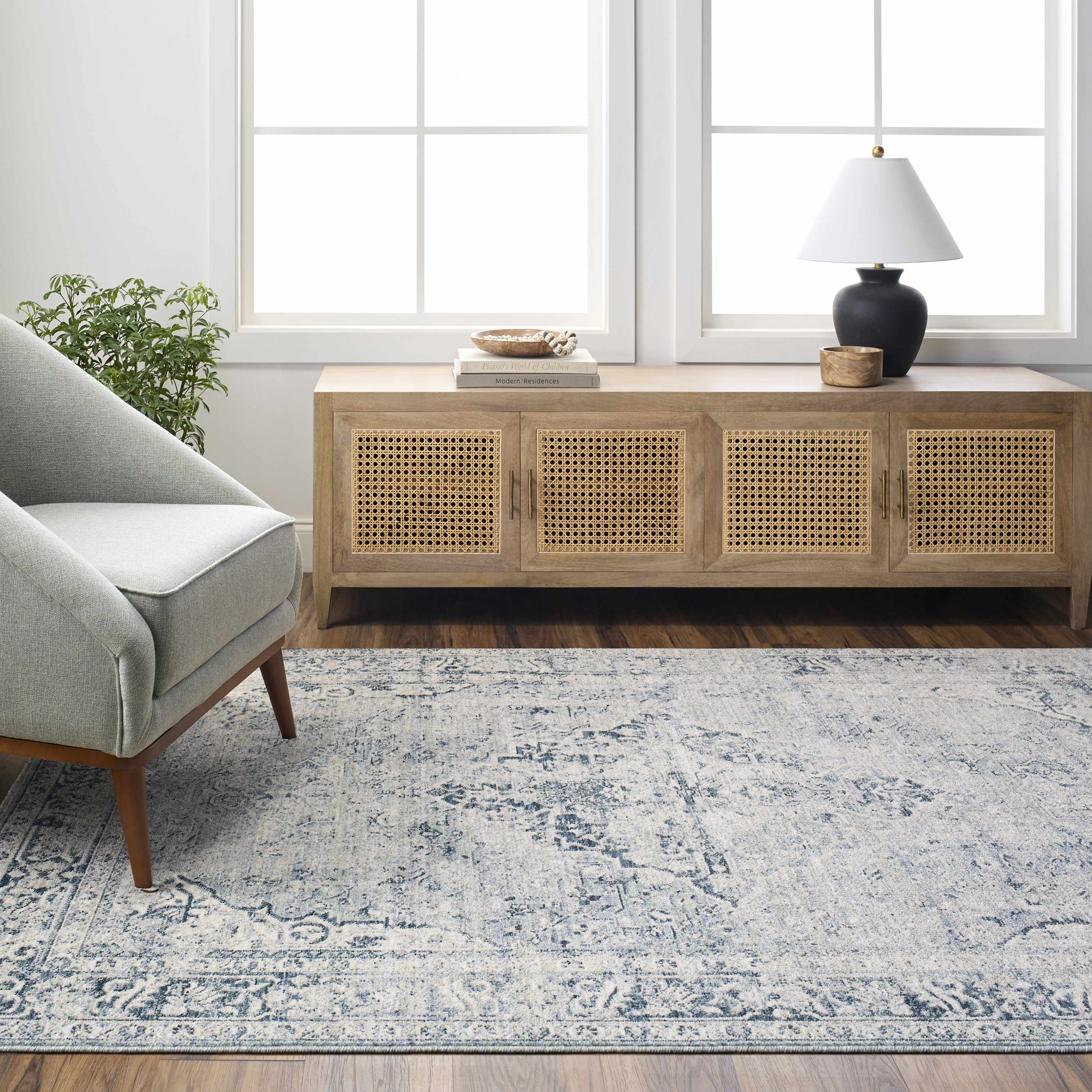 Jemma Blue Medallion Area Rug - Clearance - Image 2