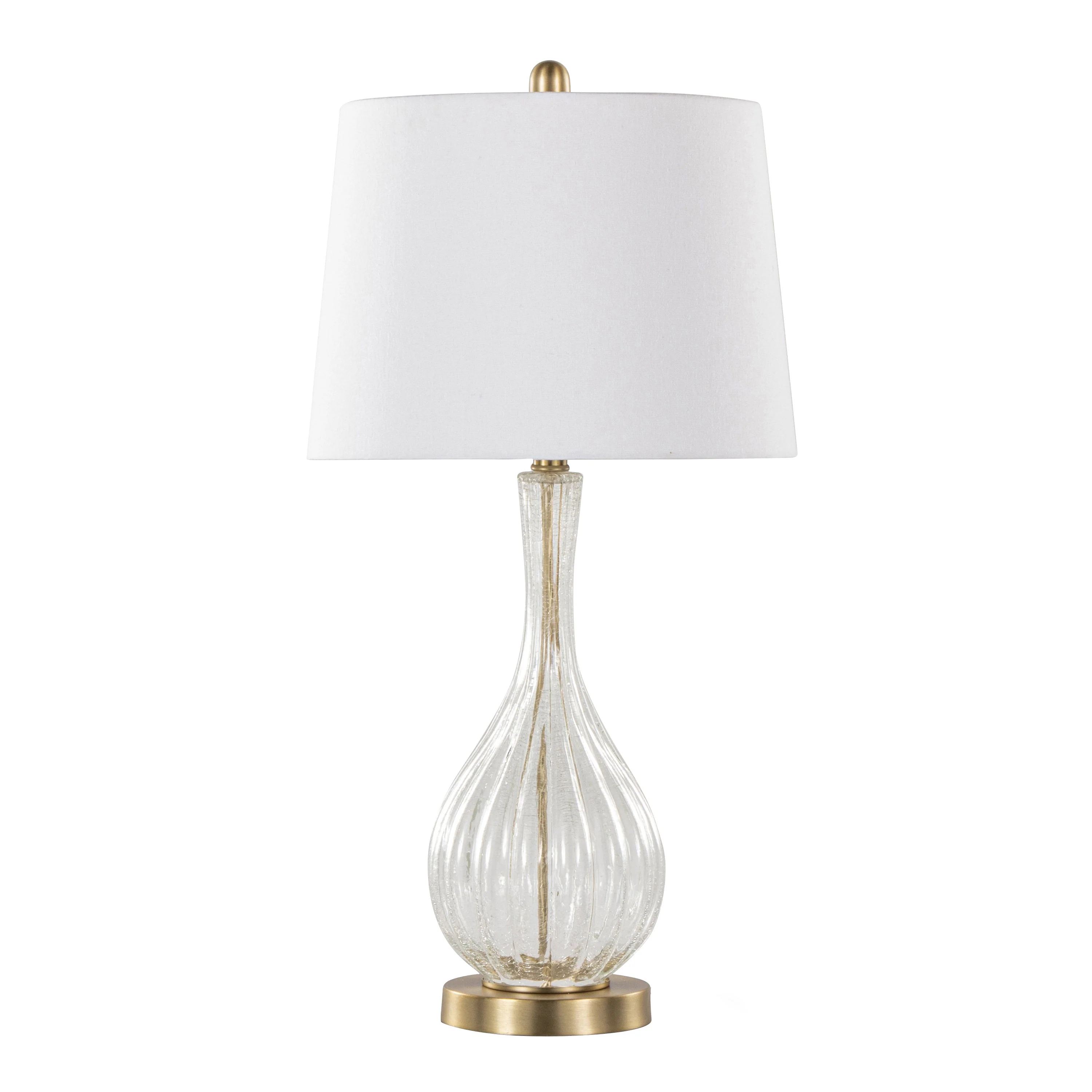 Jenny 27' Contemporary Glass Table Lamp in Clear Crackle Glass - Set of 2 - Image 2