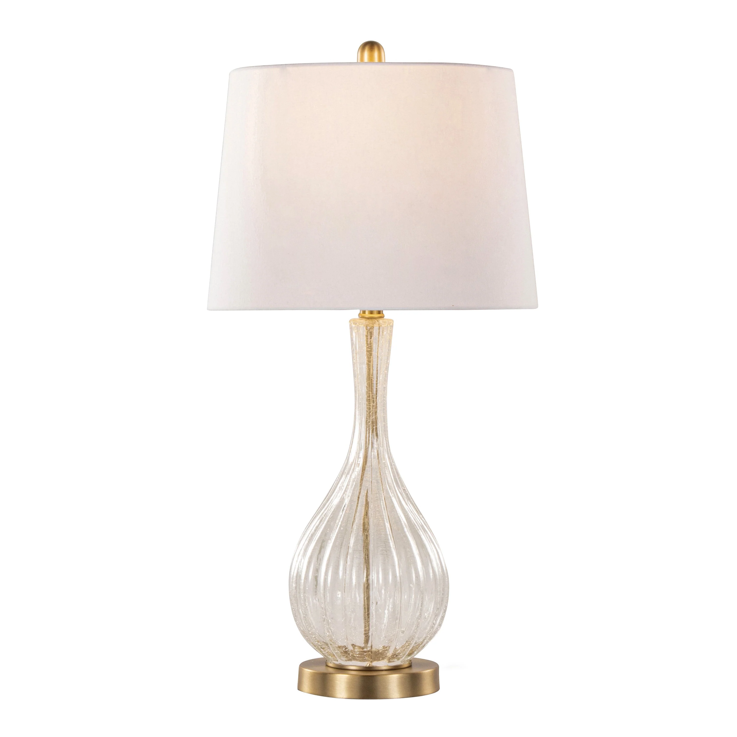 Jenny 27' Contemporary Glass Table Lamp in Clear Crackle Glass - Set of 2 - Image 3