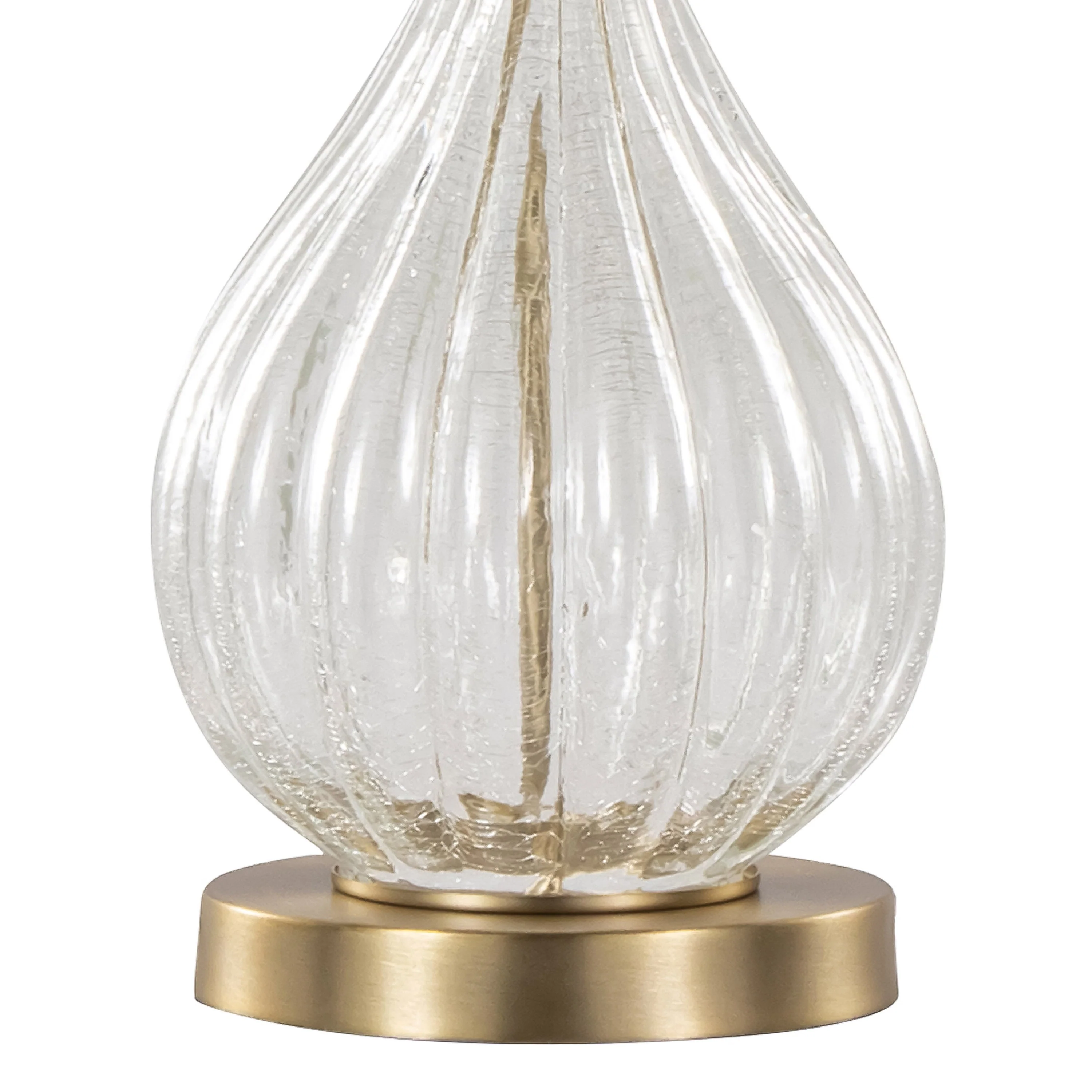 Jenny 27' Contemporary Glass Table Lamp in Clear Crackle Glass - Set of 2 - Image 4
