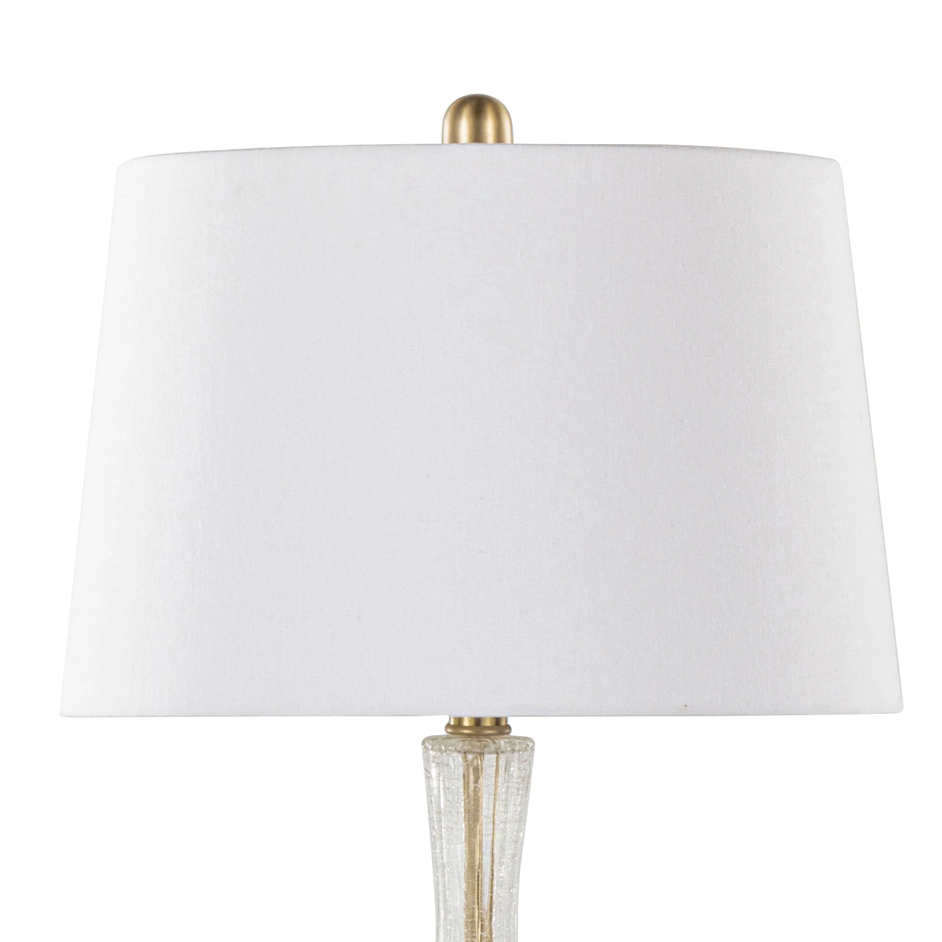 Jenny 27' Contemporary Glass Table Lamp in Clear Crackle Glass - Set of 2 - Image 5