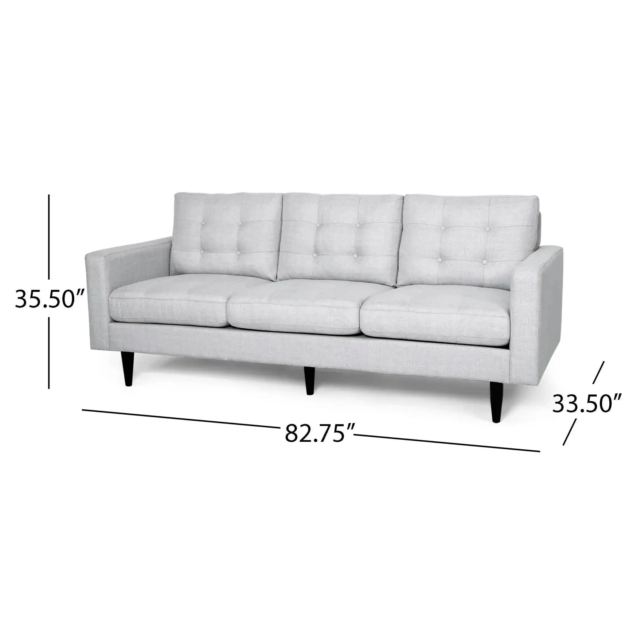 Jenny - Contemporary Tufted Fabric 3 Seater Sofa - Image 11
