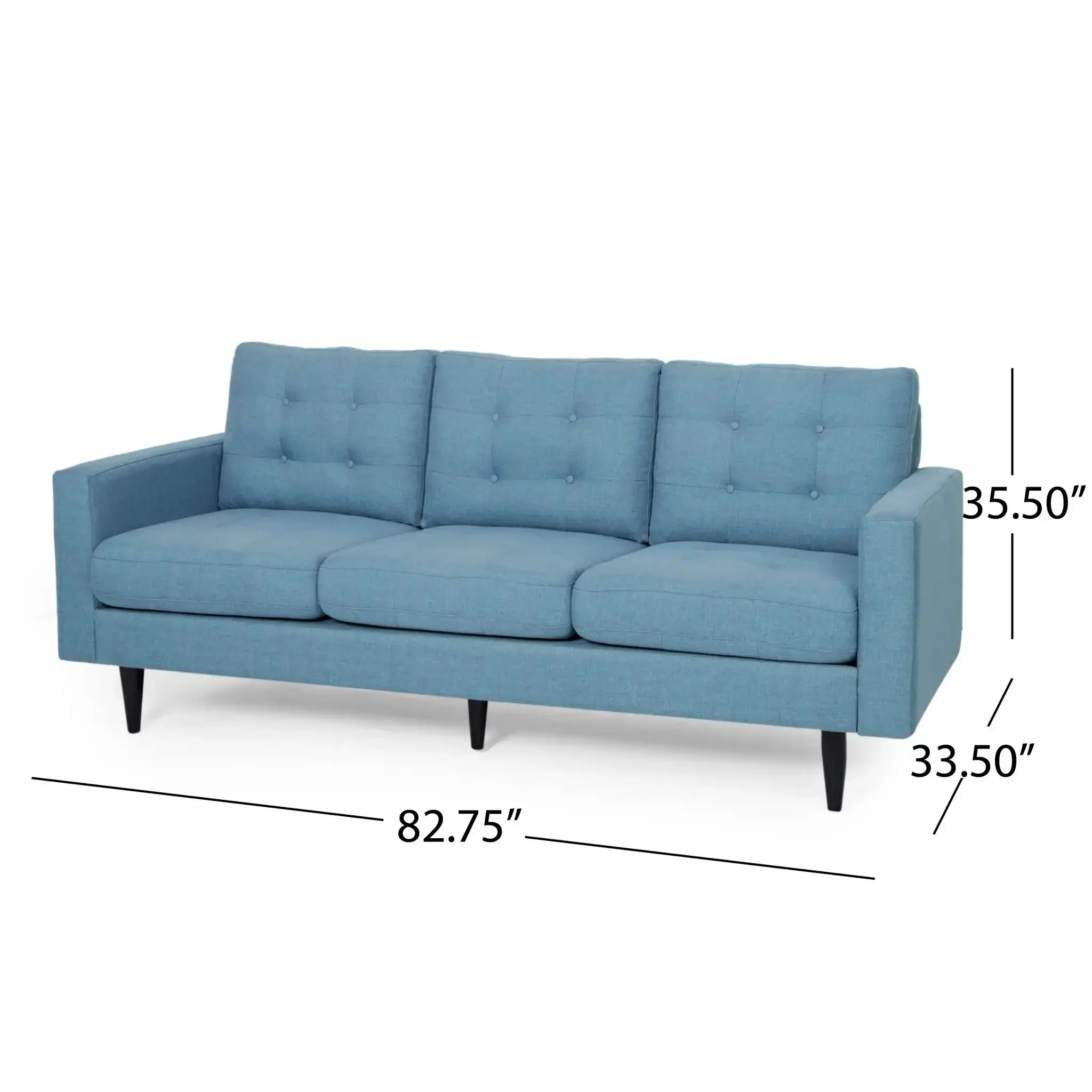 Jenny - Contemporary Tufted Fabric 3 Seater Sofa - Image 4
