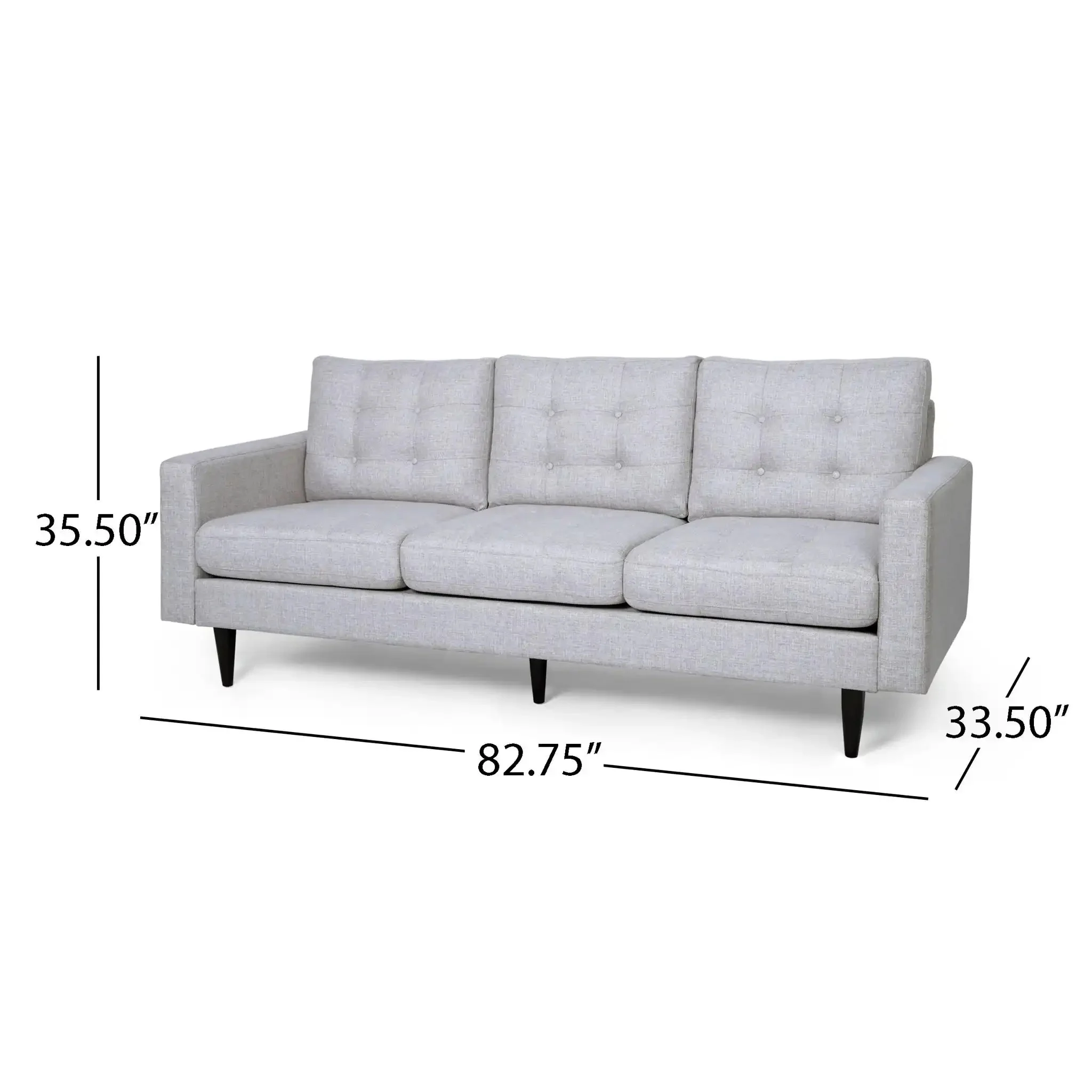 Jenny - Contemporary Tufted Fabric 3 Seater Sofa - Image 6