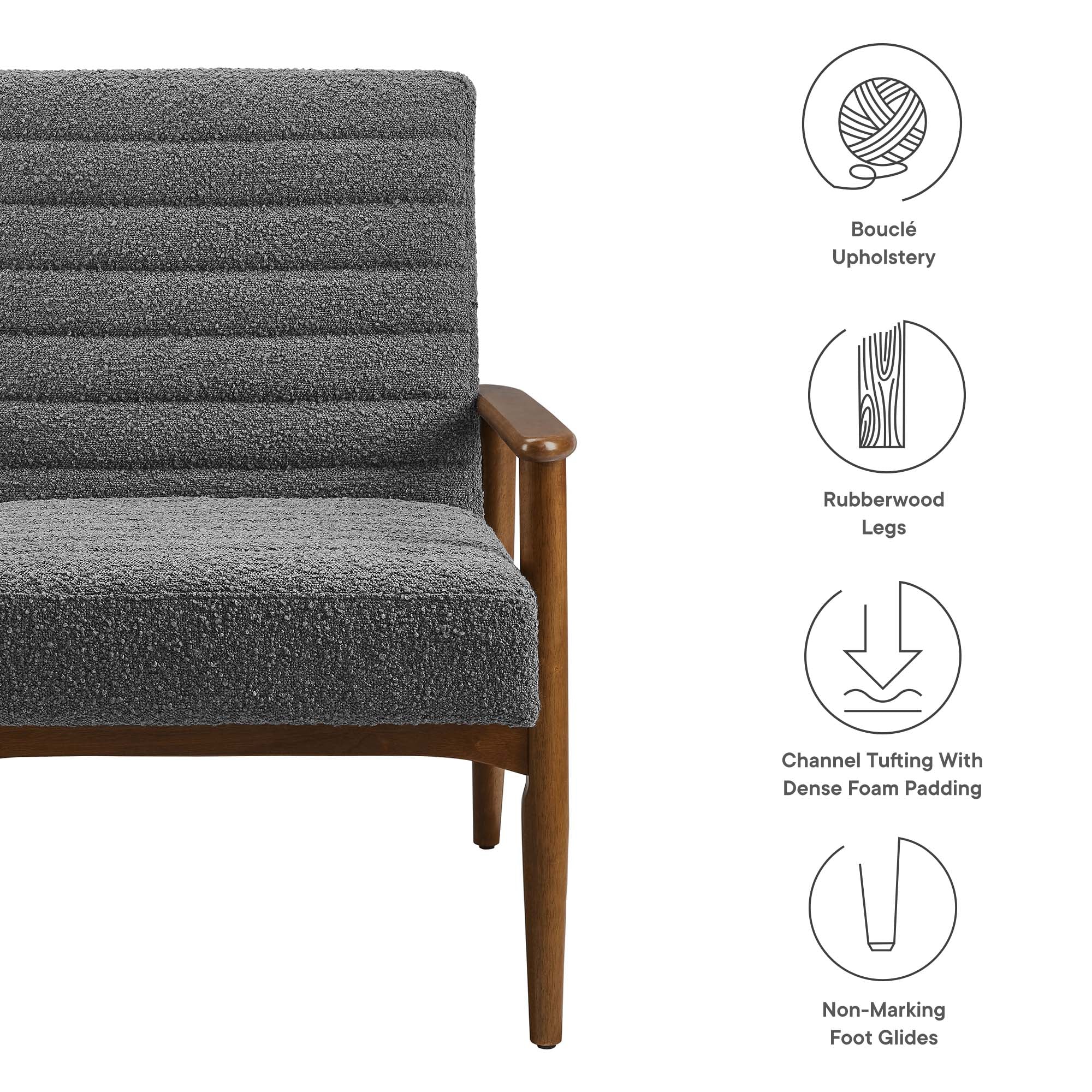 Jensen Boucle Fabric Accent Chair by Modway - Image 2